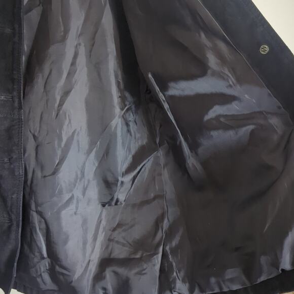 100% Genuine Leather Trench Style Lined Black Jacket Women's Size Large - Picture 8 of 13